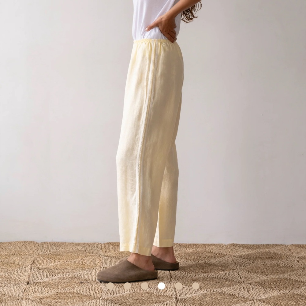 Donni. Light Yellow Linen Pants XS